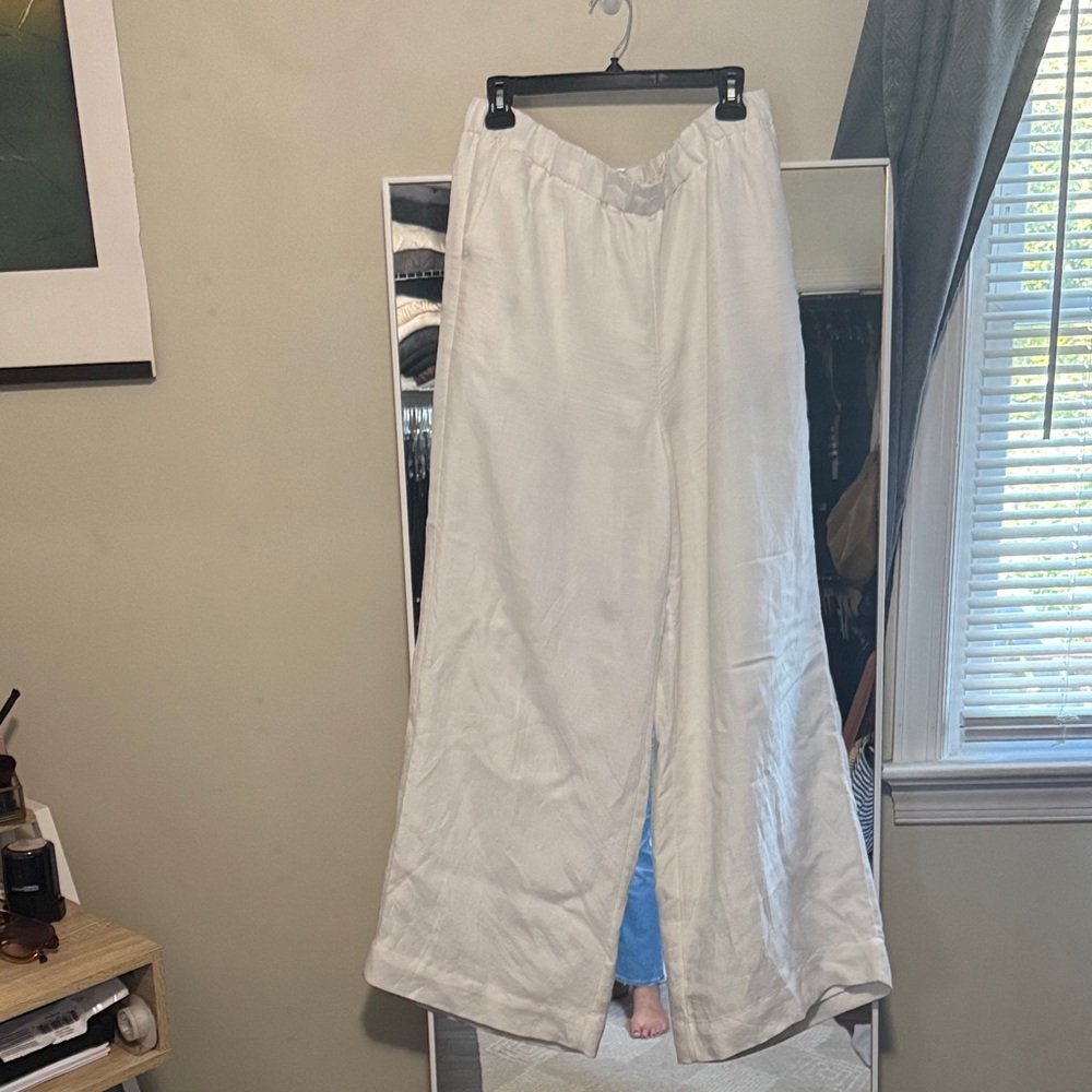 White Wide-Leg Pants